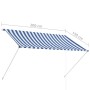 Toldo retráctil 200x150 cm azul y blanco de vidaXL, Toldos - Ref: Foro24-143747, Precio: 46,31 €, Descuento: %