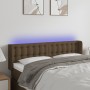 Dark brown fabric headboard with LED 147x16x78/88 cm by , Headboards and footboards - Ref: Foro24-3123671, Price: 75,60 €, Di...