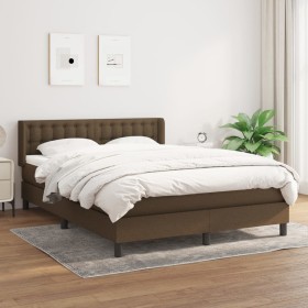 Box spring bed with dark brown fabric mattress 140x200 cm by , Beds and slatted bases - Ref: Foro24-3130036, Price: 400,99 €,...