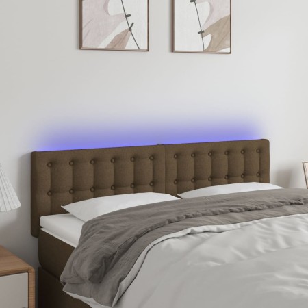 Headboard with LED in dark brown fabric 144x5x78/88 cm by , Headboards and footboards - Ref: Foro24-3122047, Price: 66,74 €, ...