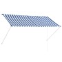 Toldo retráctil 250x150 cm azul y blanco de vidaXL, Toldos - Ref: Foro24-143748, Precio: 67,35 €, Descuento: %