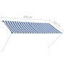 Retractable awning 250x150 cm blue and white by vidaXL, Awnings - Ref: Foro24-143748, Price: 67,35 €, Discount: %