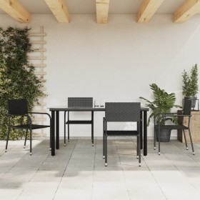 5-piece black synthetic rattan garden dining set by , Garden sets - Ref: Foro24-3156750, Price: 286,99 €, Discount: %