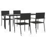 Juego de comedor de jardín 5 piezas ratán sintético negro de , Conjuntos de jardín - Ref: Foro24-3156750, Precio: 338,42 €, D...