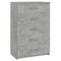 Concrete gray engineered wood chest of drawers 71x35x108 cm by , Drawers - Ref: Foro24-340232, Price: 183,35 €, Discount: %