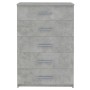 Concrete gray engineered wood chest of drawers 71x35x108 cm by , Drawers - Ref: Foro24-340232, Price: 183,35 €, Discount: %