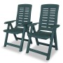 Reclining garden chairs 2 units green plastic by vidaXL, Garden chairs - Ref: Foro24-43896, Price: 180,58 €, Discount: %