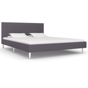 Dark gray fabric bed frame 140x200 cm by , Beds and slatted bases - Ref: Foro24-280948, Price: 209,99 €, Discount: %