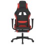 Massage gaming chair with footrest in black and red fabric by , Gaming chairs - Ref: Foro24-345509, Price: 144,82 €, Discount: %