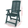 Reclining garden chairs 2 units green plastic by vidaXL, Garden chairs - Ref: Foro24-43896, Price: 180,58 €, Discount: %