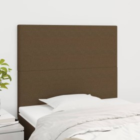 Headboards 2 units of dark brown fabric 90x5x78/88 cm by , Headboards and footboards - Ref: Foro24-3116037, Price: 65,99 €, D...