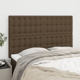 Headboards 4 units dark brown fabric 72x5x78/88 cm by , Headboards and footboards - Ref: Foro24-3116767, Price: 118,99 €, Dis...