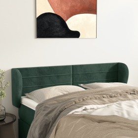 Dark green velvet headboard 147x23x78/88 cm by , Headboards and footboards - Ref: Foro24-3117335, Price: 67,35 €, Discount: %