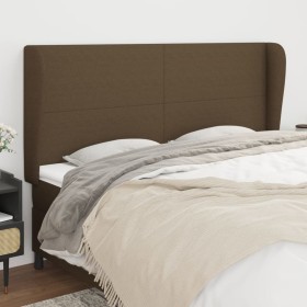 Headboard with dark brown fabric ears 163x23x118/128 cm by , Headboards and footboards - Ref: Foro24-3117685, Price: 126,76 €...