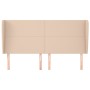 Headboard with ears cappuccino synthetic leather 163x23x118/128 cm by , Headboards and footboards - Ref: Foro24-3117777, Pric...