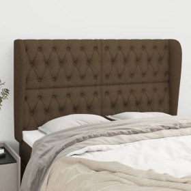 Headboard with dark brown fabric ears 163x23x118/128 cm by , Headboards and footboards - Ref: Foro24-3118301, Price: 160,25 €...