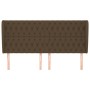 Headboard with dark brown fabric ears 203x23x118/128 cm by , Headboards and footboards - Ref: Foro24-3118317, Price: 179,49 €...