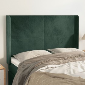 Headboard with dark green velvet ears 147x16x118/128cm by , Headboards and footboards - Ref: Foro24-3119351, Price: 121,36 €,...