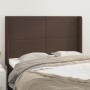 Headboard with brown synthetic leather ears 147x16x118/128 cm by , Headboards and footboards - Ref: Foro24-3119393, Price: 11...