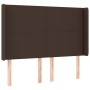 Headboard with brown synthetic leather ears 147x16x118/128 cm by , Headboards and footboards - Ref: Foro24-3119393, Price: 11...