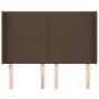 Headboard with brown synthetic leather ears 147x16x118/128 cm by , Headboards and footboards - Ref: Foro24-3119393, Price: 11...