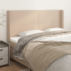 Headboard with ears cappuccino synthetic leather 163x16x118/128 cm by , Headboards and footboards - Ref: Foro24-3119401, Pric...