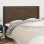 Headboard with dark brown fabric ears 203x16x118/128 cm by , Headboards and footboards - Ref: Foro24-3119745, Price: 136,69 €...