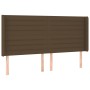 Headboard with dark brown fabric ears 203x16x118/128 cm by , Headboards and footboards - Ref: Foro24-3119745, Price: 136,69 €...