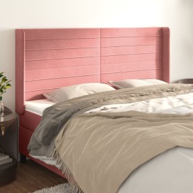 Headboard with pink velvet ears 163x16x118/128 cm by , Headboards and footboards - Ref: Foro24-3119779, Price: 130,95 €, Disc...