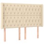 Headboard with cream fabric ears 147x16x118/128 cm by , Headboards and footboards - Ref: Foro24-3119919, Price: 152,99 €, Dis...