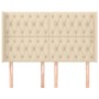 Headboard with cream fabric ears 147x16x118/128 cm by , Headboards and footboards - Ref: Foro24-3119919, Price: 152,99 €, Dis...