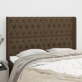 Headboard with dark brown fabric ears 163x16x118/128 cm by , Headboards and footboards - Ref: Foro24-3119925, Price: 157,24 €...