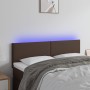 Cabecero con LED cuero sintético marrón 144x5x78/88 cm de , Cabeceros y pies de cama - Ref: Foro24-3121425, Precio: 59,17 €, ...