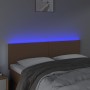 Cabecero con LED cuero sintético marrón 144x5x78/88 cm de , Cabeceros y pies de cama - Ref: Foro24-3121425, Precio: 59,17 €, ...