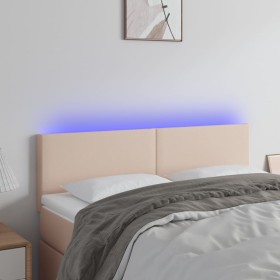 Headboard with LED synthetic leather cappuccino color 144x5x78/88 cm by , Headboards and footboards - Ref: Foro24-3121427, Pr...