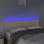 Cabecero con LED cuero sintético color capuchino 144x5x78/88 cm de , Cabeceros y pies de cama - Ref: Foro24-3121427, Precio: ...