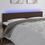 Cabecero con LED cuero sintético marrón 160x5x78/88 cm de , Cabeceros y pies de cama - Ref: Foro24-3121431, Precio: 64,46 €, ...