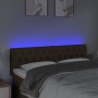 Cabecero con LED de tela marrón oscuro 160x7x78/88 cm de , Cabeceros y pies de cama - Ref: Foro24-3121957, Precio: 82,23 €, D...