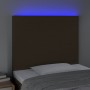 Headboard with LED lights dark brown fabric 100x5x118/128 cm by , Headboards and footboards - Ref: Foro24-3122137, Price: 75,...