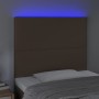 Headboard with LED lights brown synthetic leather 80x5x118/128 cm by , Headboards and footboards - Ref: Foro24-3122219, Price...