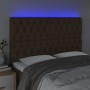 Kopfteil mit LED-Leuchten aus dunkelbraunem Stoff, 160 x 7 x 118/128 cm von , Kopf- und Fußteile - Ref: Foro24-3122769, Preis...