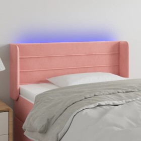 Pink velvet headboard with LED 103x16x78/88 cm by , Headboards and footboards - Ref: Foro24-3123417, Price: 57,80 €, Discount: %