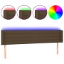 Headboard with LED in dark brown fabric 163x16x78/88 cm by , Headboards and footboards - Ref: Foro24-3123385, Price: 77,50 €,...