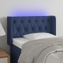 Cabecero con LED de tela azul 83x16x78/88 cm de , Cabeceros y pies de cama - Ref: Foro24-3123552, Precio: 59,99 €, Descuento: %