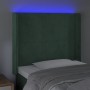 Dark green velvet LED headboard 83x16x118/128 cm by , Headboards and footboards - Ref: Foro24-3123801, Price: 77,21 €, Discou...