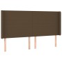 Headboard with LED in dark brown fabric 203x16x118/128 cm by , Headboards and footboards - Ref: Foro24-3123793, Price: 144,18...