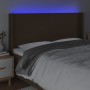 Headboard with LED in dark brown fabric 203x16x118/128 cm by , Headboards and footboards - Ref: Foro24-3123793, Price: 144,18...