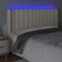 Headboard with LED cream synthetic leather 147x16x118/128 cm by , Headboards and footboards - Ref: Foro24-3124140, Price: 134...