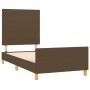 Dark brown fabric bed frame with headboard 90x190 cm by , Beds and slatted bases - Ref: Foro24-3124858, Price: 137,71 €, Disc...