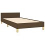 Dark brown fabric bed frame with headboard 90x190 cm by , Beds and slatted bases - Ref: Foro24-3124858, Price: 137,71 €, Disc...